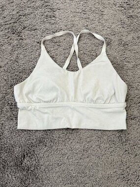 Offline By Aerie Real Me Stretch Extensible Medium Support Sports Bra White S